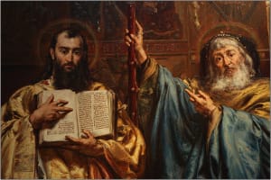 Фрагмент картины Яна Матейко (1838 - 1893) «Святые Кирилл и Мефодий». 1885 год. Сокровищница Базилики Вознесения Богоматери в Велеграде, Южная Моравия. 
