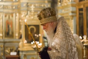 Схиархимандрит Гавриил (Бунге) во время Богослужения в храме святителя Николая в Котельниках